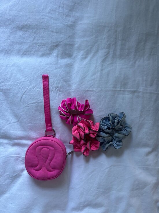 lululemon athletica Other - Lululemon Logo Pouch with 3 lululemon scrunchies.